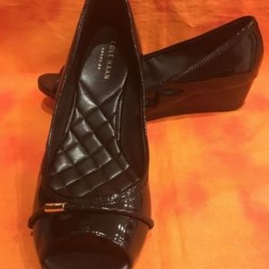 Cole Haan Black Patent Emory Braided Wedge